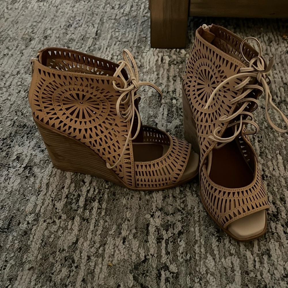 Jeffrey Campbell laser cutout wedges